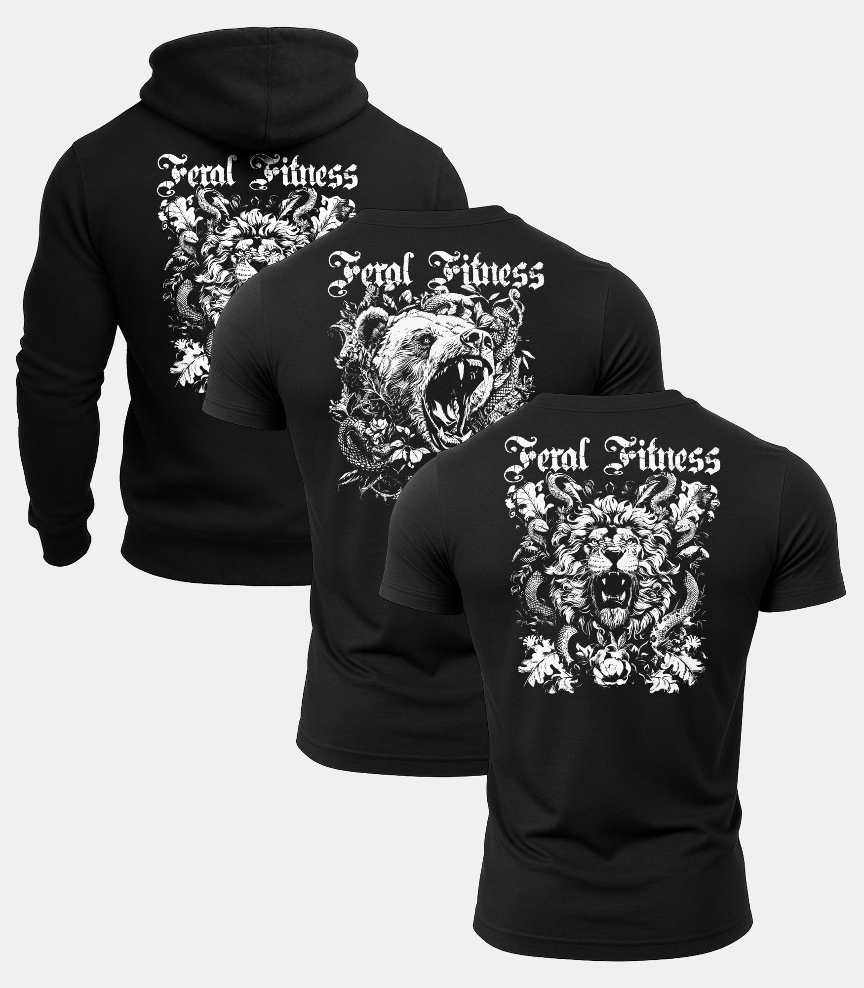 Feral Fitness Gym Hoodie & Tee 3 Pack