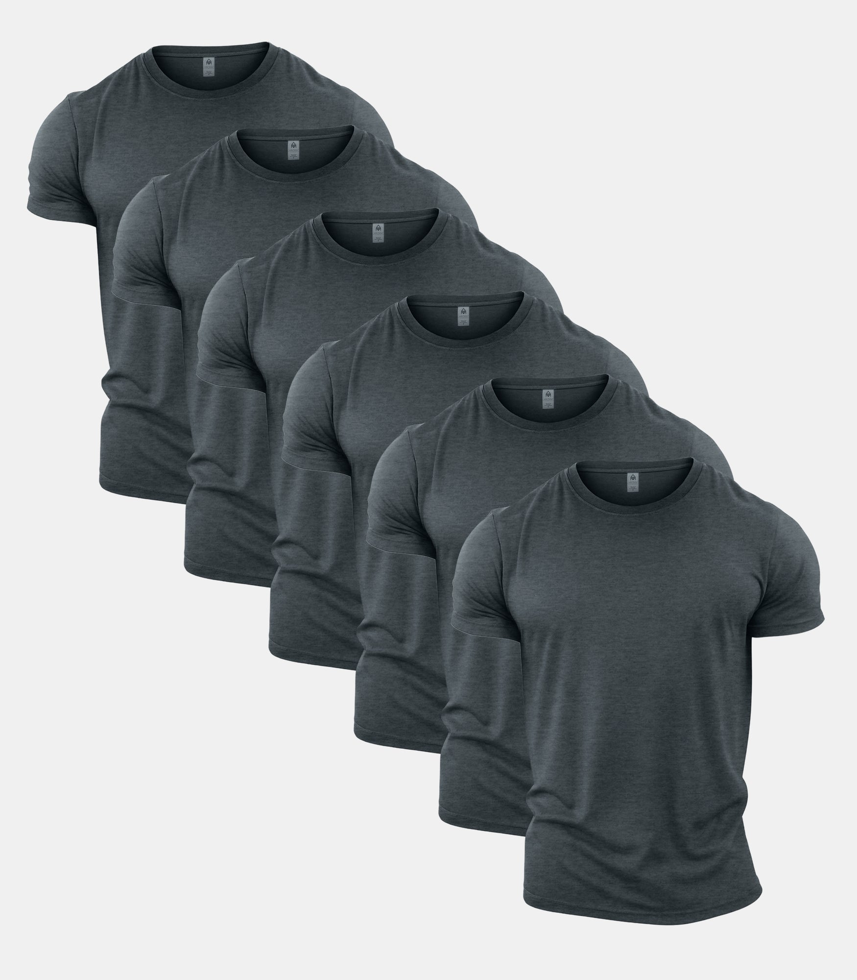 All Grey Crew Neck Gym T-Shirt 6 Pack