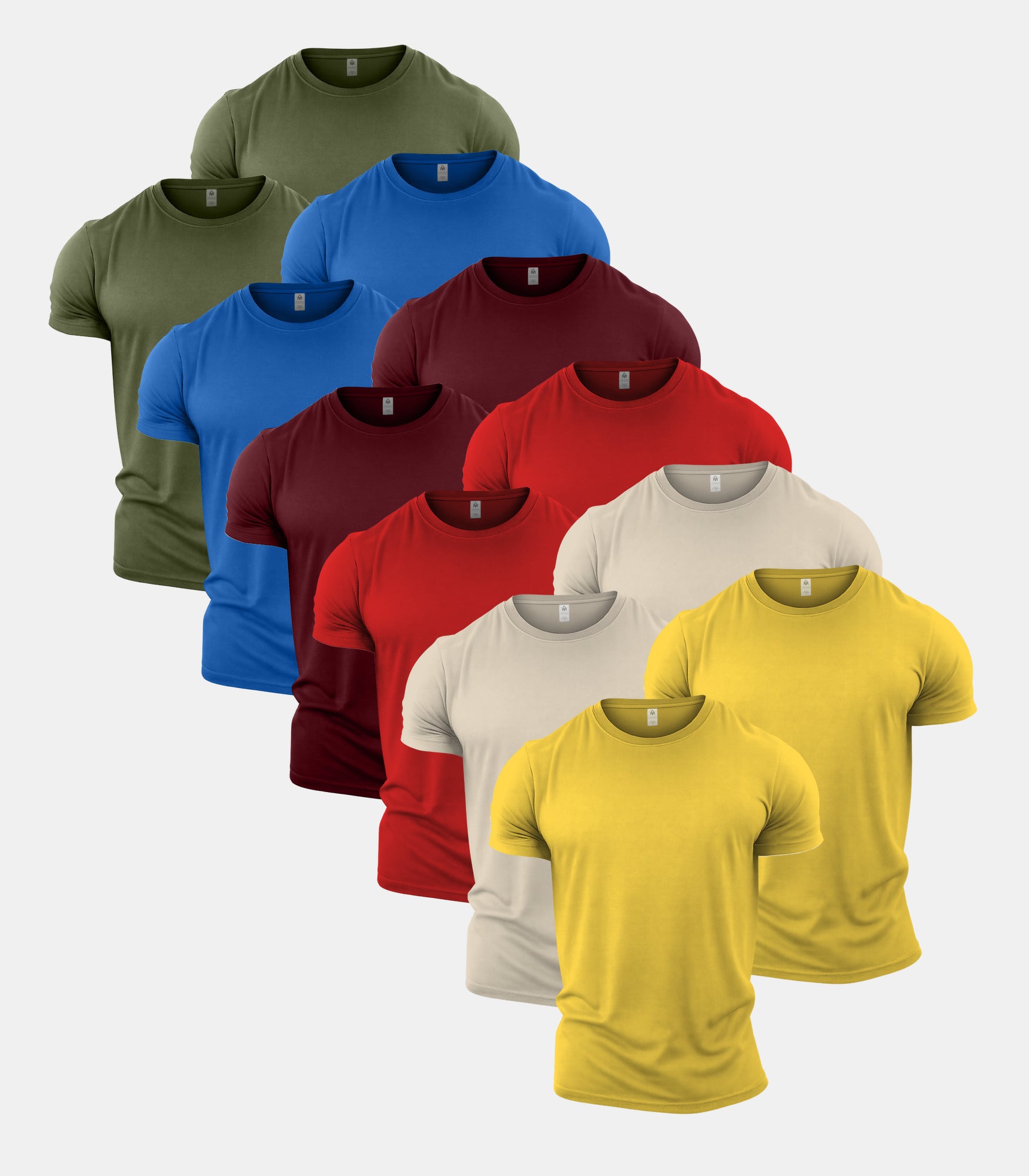 Multi Colour Crew Neck Gym T-Shirt 12 Pack