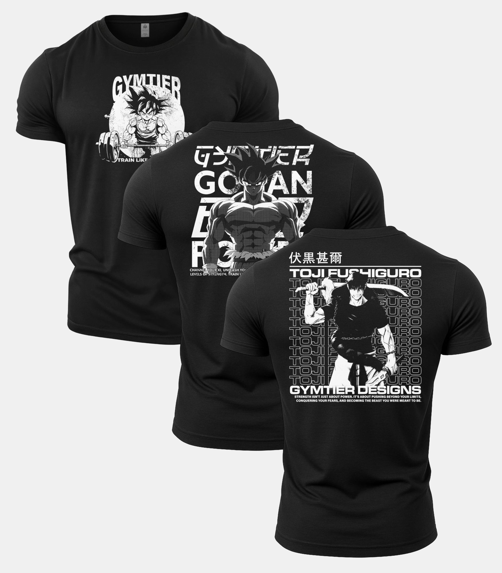 Gymtier Legends Anime Gym T-Shirt 3 Pack