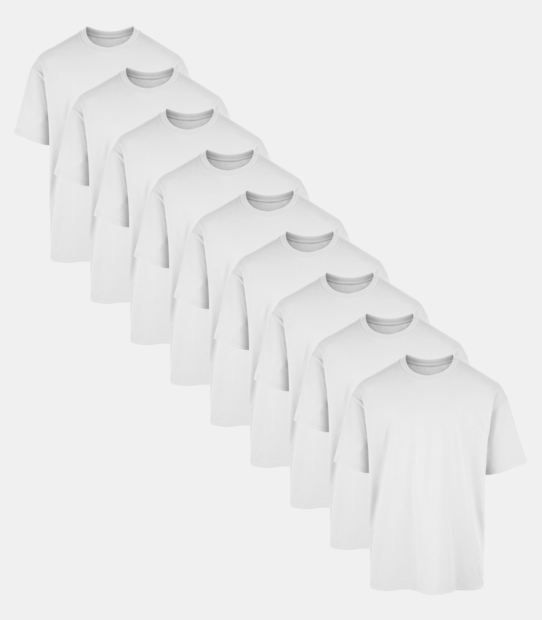 All White Oversized Tee 9 Pack