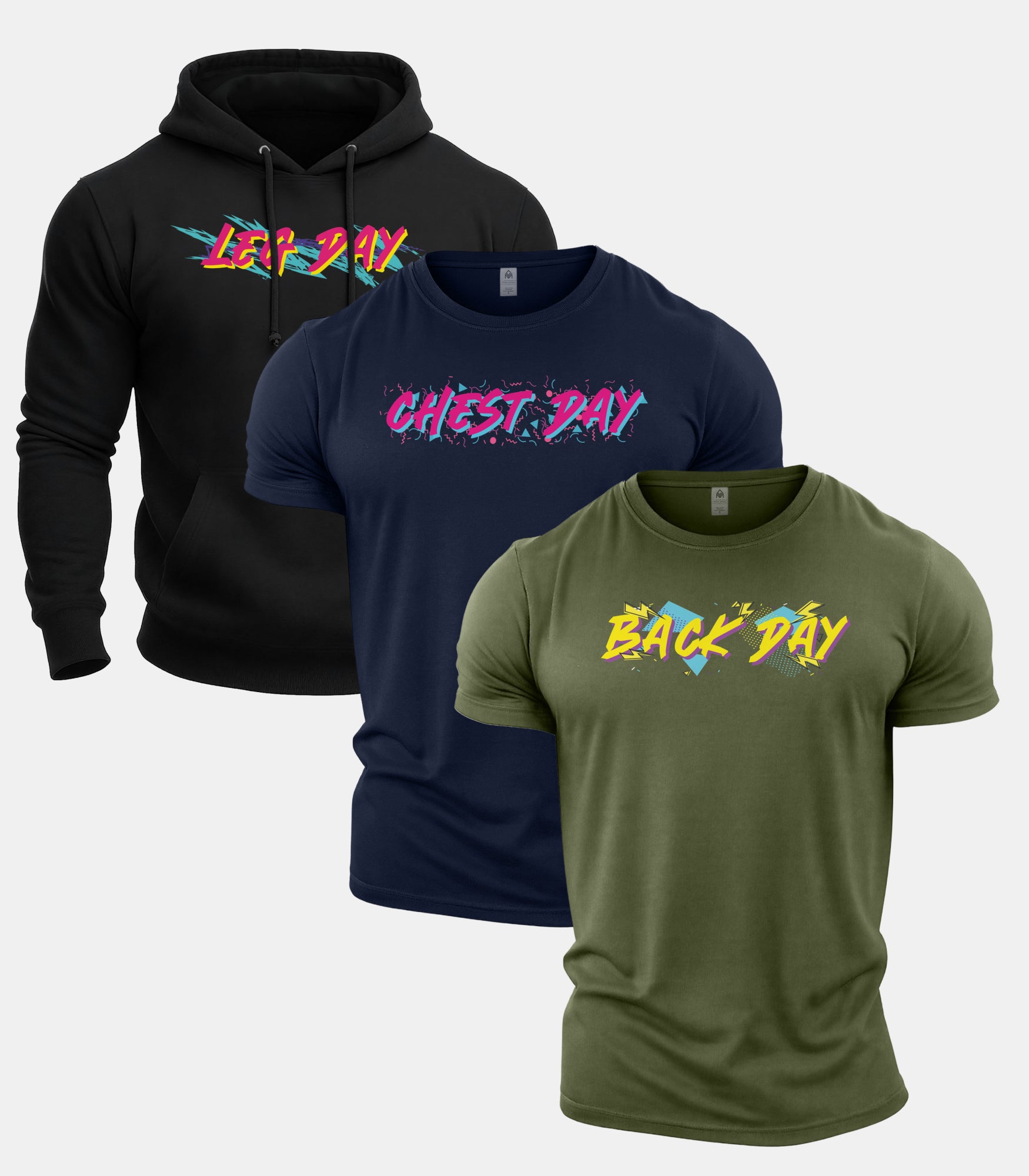 Retro Gym Day Gym Hoodie & Tee 3 Pack
