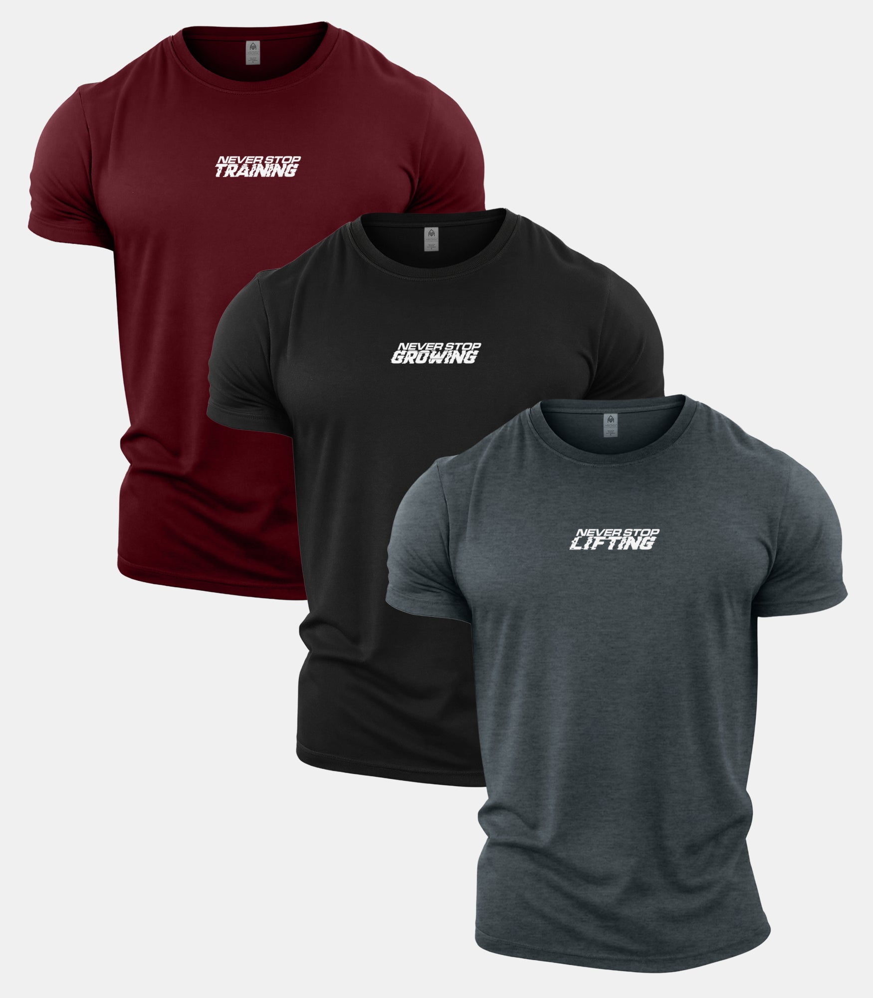 Strongman Never Stop Gym T-Shirt 3 Pack
