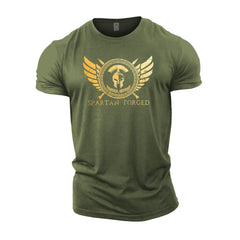 Spartan Forged Chest Emblem Gold - Spartan Forged - Gym T-Shirt