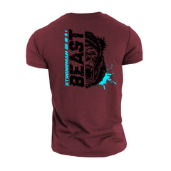 Strongman Beast Blue - Gym T-Shirt