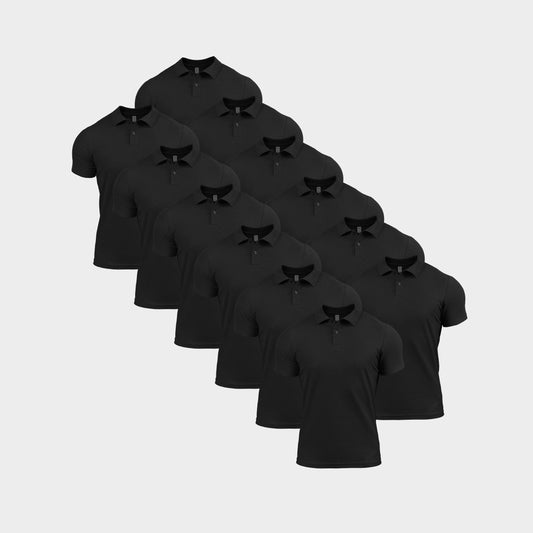 All Black Polo Shirt 12 Pack