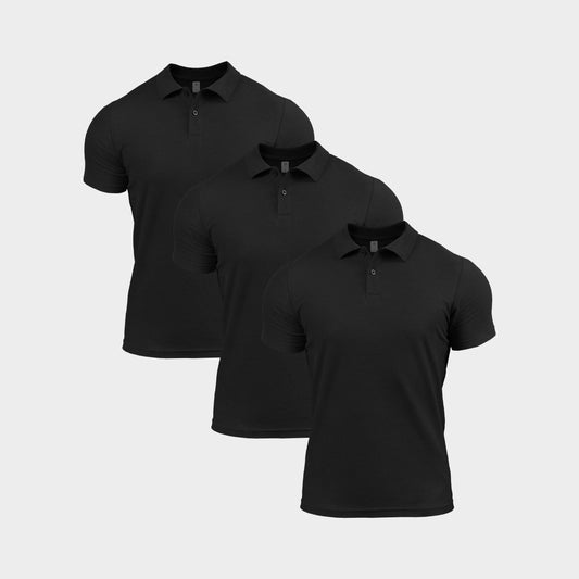 All Black Polo Shirt 3 Pack