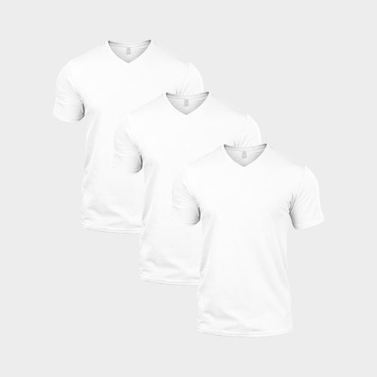 All White V-Neck 3 Pack