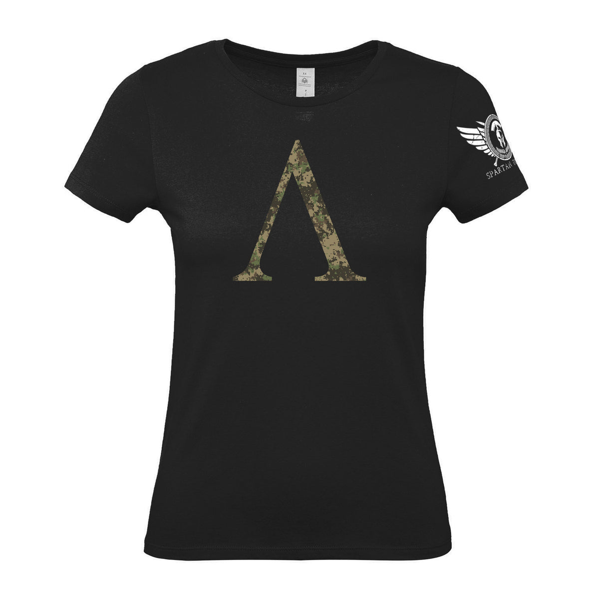 Spartan Forged Symbol Woodland Camo - Women's Gym T-Shirt