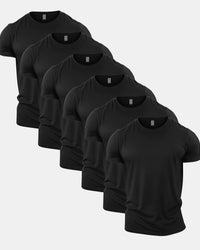 All Black Crew Neck T-Shirt 6 Pack