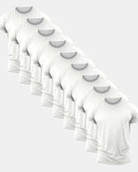 All White Crew Neck T-Shirt 9 Pack