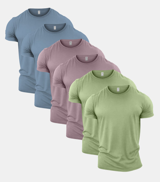Pastel Crew Neck T-Shirt 6 Pack
