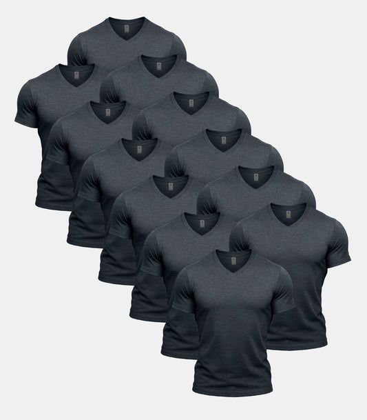 All Grey V-Neck 12 Pack