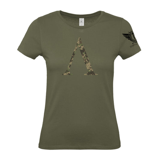 Spartan Forged Symbol Woodland Camo - Women's Gym T-Shirt