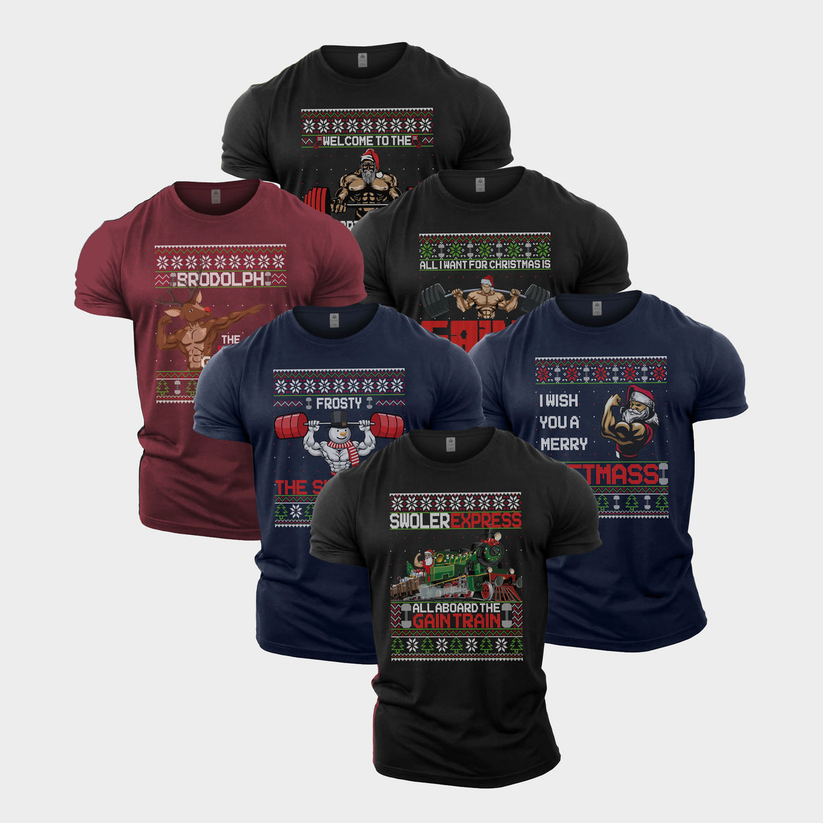 Merry Liftmas Gym T-Shirt 6 Pack