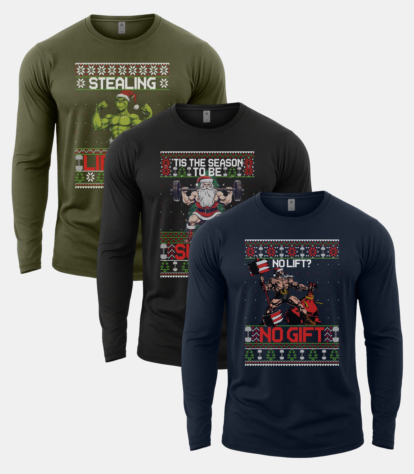 Merry Liftmas Longsleeve 3 Pack