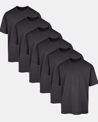 All Charcoal Oversized Tee 6 Pack