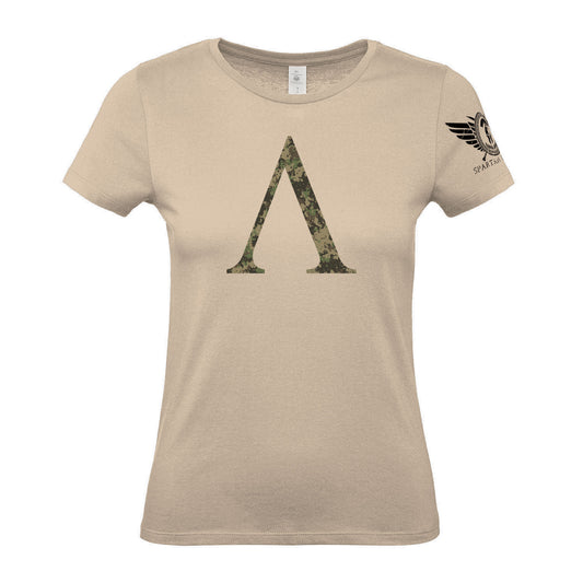 Spartan Forged Symbol Woodland Camo - Women's Gym T-Shirt