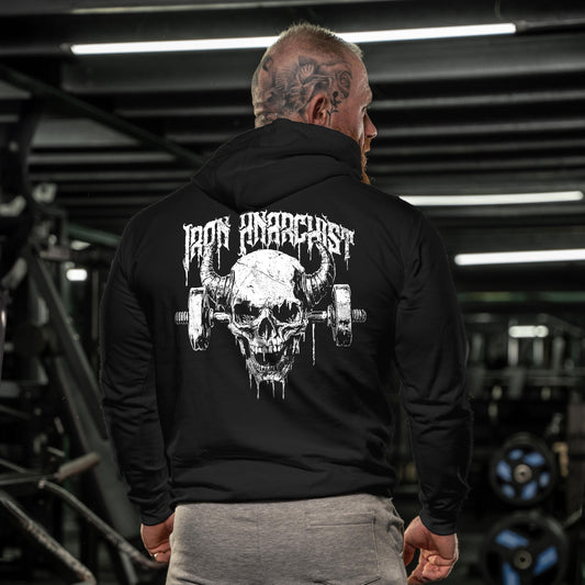 Iron Anarchist Devil's Skull- Gym Hoodie