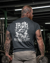 Iron Anarchist Skull Dumbells - Gym T-Shirt