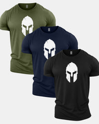 Spartan Helmet Gym T-Shirt 3 Pack