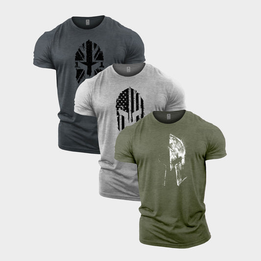 Spartan UK, USA, Faded Gym T-Shirt 3 Pack