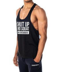 Shut Up And Squat No Excuses Mens Stringer Tank Top