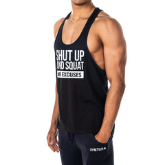 Shut Up And Squat No Excuses Mens Stringer Tank Top