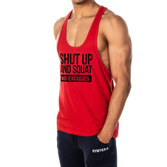 Shut Up And Squat No Excuses Mens Stringer Tank Top