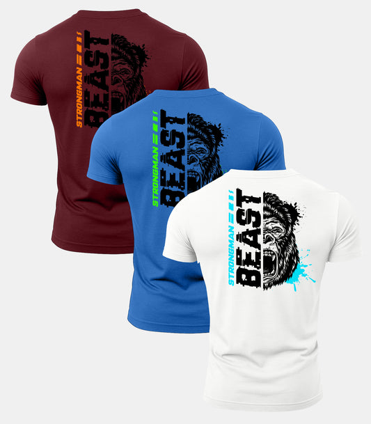 Strongman Beast Gym T-Shirt 3 Pack