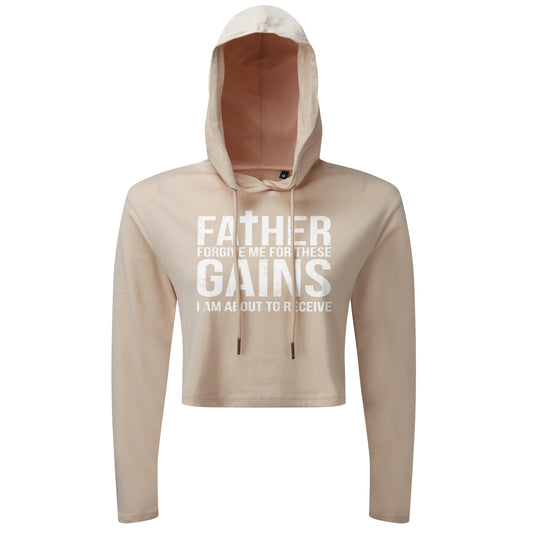 Forgive Me Father For These Gains - Cropped Hoodie