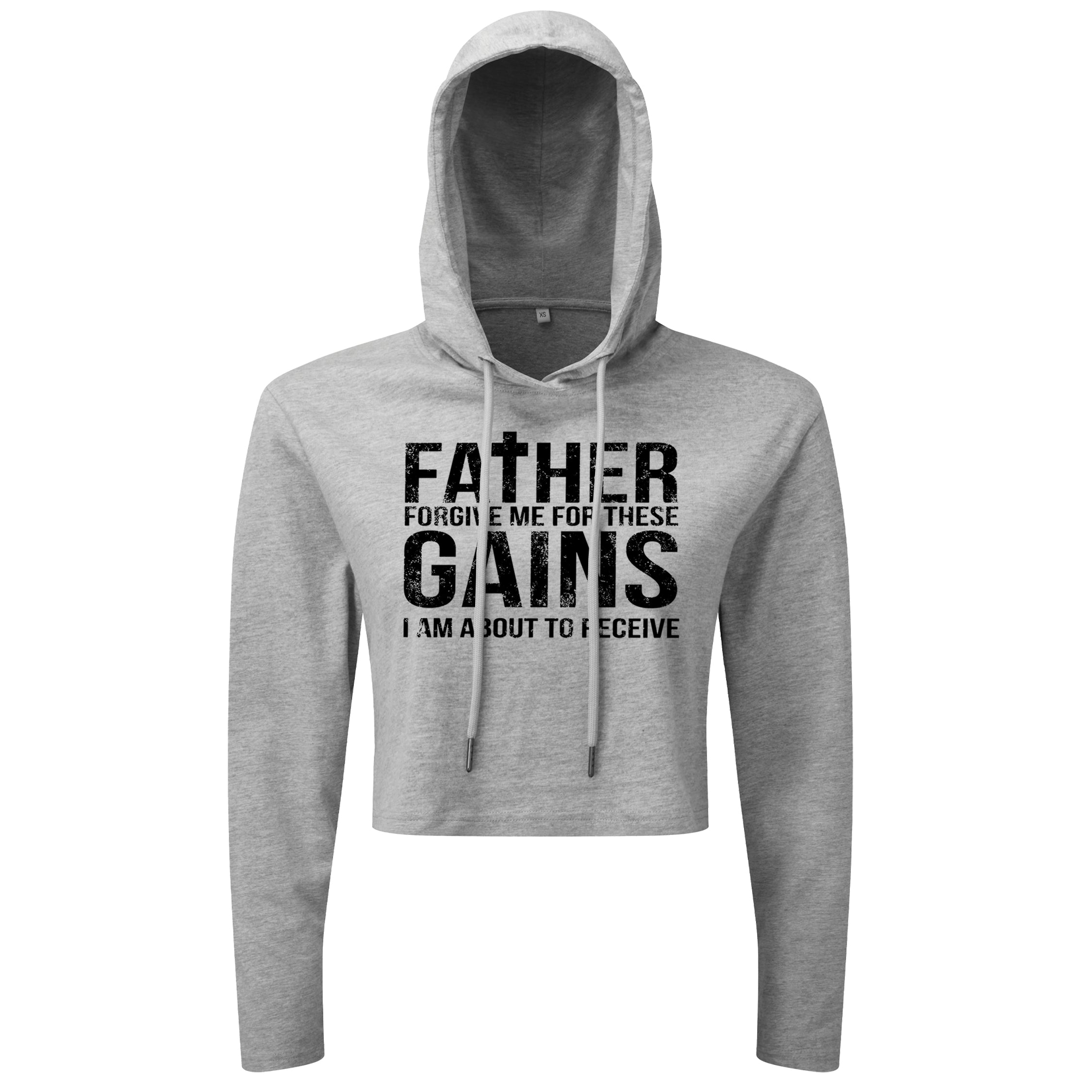 Forgive Me Father For These Gains - Cropped Hoodie