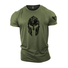 Spartan Helmet Hex Camo - Spartan Forged - Gym T-Shirt