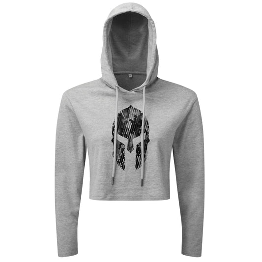 Spartan Helmet Hex Camo - Spartan Forged - Cropped Hoodie