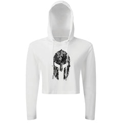 Spartan Helmet Hex Camo - Spartan Forged - Cropped Hoodie