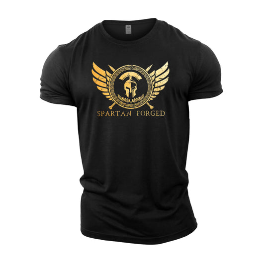 Spartan Forged Chest Emblem Gold - Spartan Forged - Gym T-Shirt