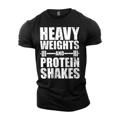 Heavy Weights and Protein Shakes - Gym T-Shirt