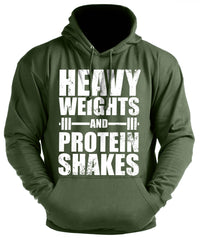Heavy Weights and Protein Shakes - Gym Hoodie