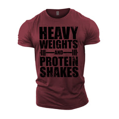 Heavy Weights and Protein Shakes - Gym T-Shirt