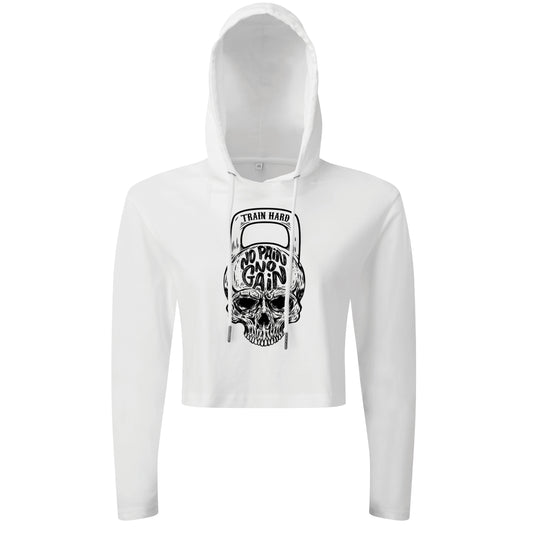 Train Hard No Pain No Gain - Cropped Hoodie