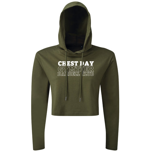 Gymtier Barbell Club - Chest Day - Cropped Hoodie