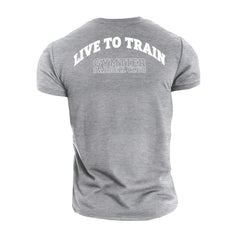 Gymtier Barbell Club - Live To Train - Gym T-Shirt