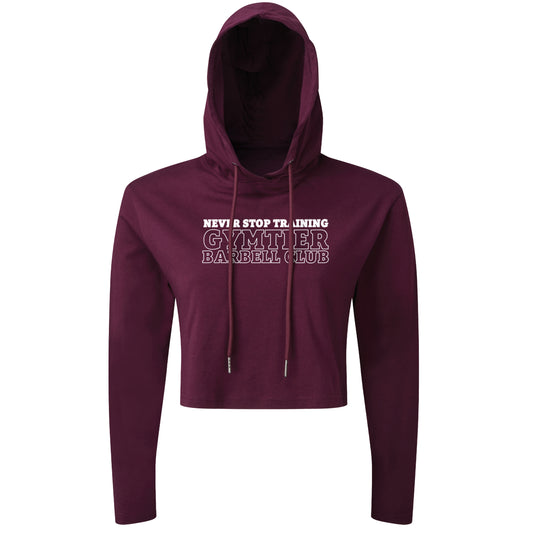 Gymtier Barbell Club - Never Stop Training Chest - Cropped Hoodie