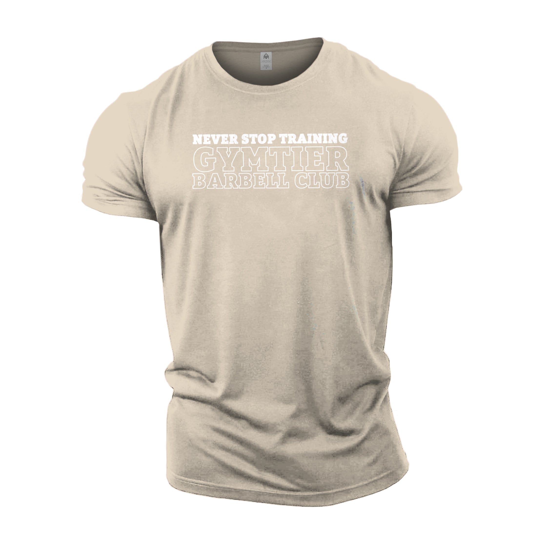 Gymtier Barbell Club - Never Stop Training Chest - Gym T-Shirt