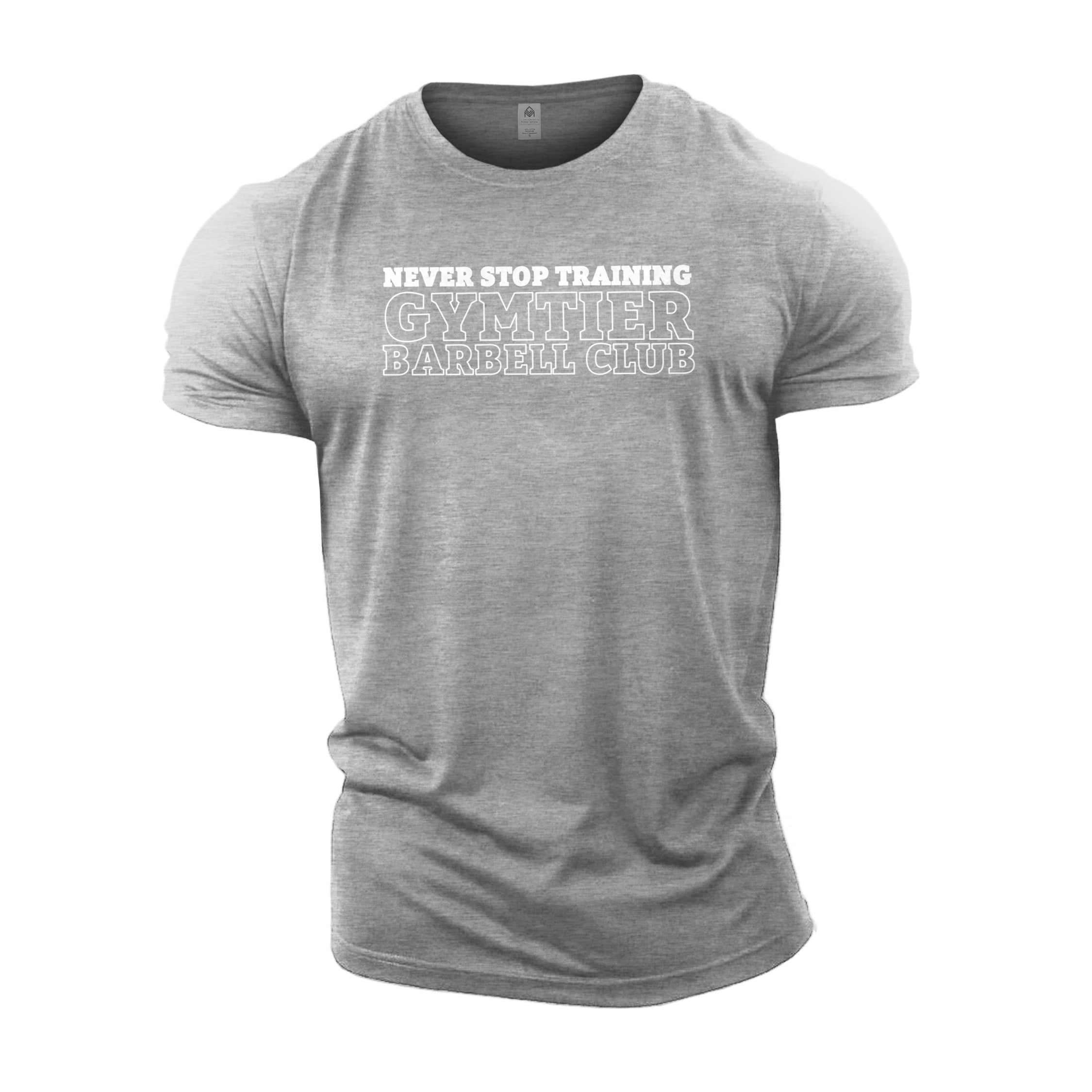 Gymtier Barbell Club - Never Stop Training Chest - Gym T-Shirt