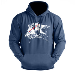 Untamed Wolf Red Eyes Drip - Gym Hoodie