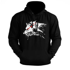 Untamed Wolf Red Eyes Drip - Gym Hoodie