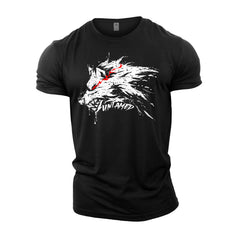 Untamed Wolf Red Eyes Drip - Gym T-Shirt