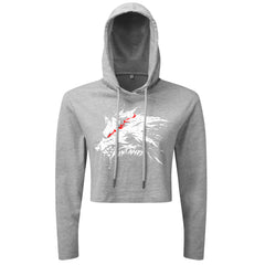 Untamed Wolf Red Eyes Drip - Cropped Hoodie