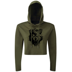 Untamed Wolf Black - Cropped Hoodie